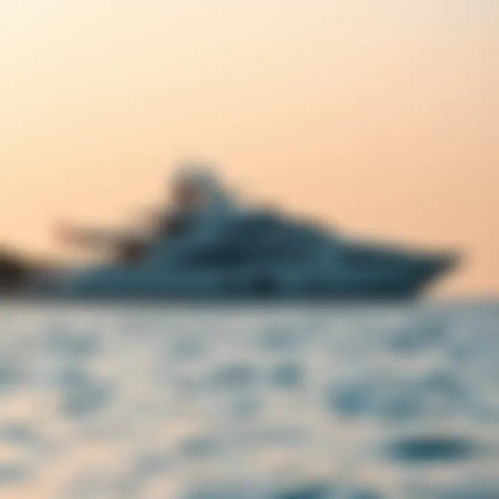 A Luxurious Yacht at Anchor Near the Island Luxurious yacht anchored near a private island