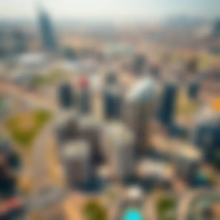 Aerial view of Dubai skyline showcasing real estate developments