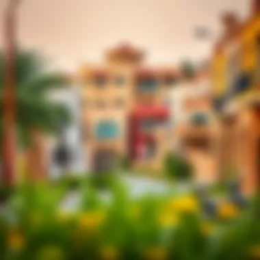 Charming Neighborhood Scenery in Mirdif A picturesque view of Mirdif's vibrant neighborhood