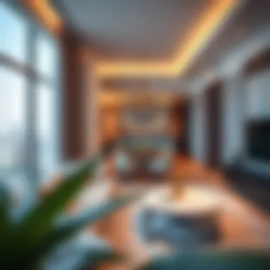 Stylish studio apartment interior in Al Nahda