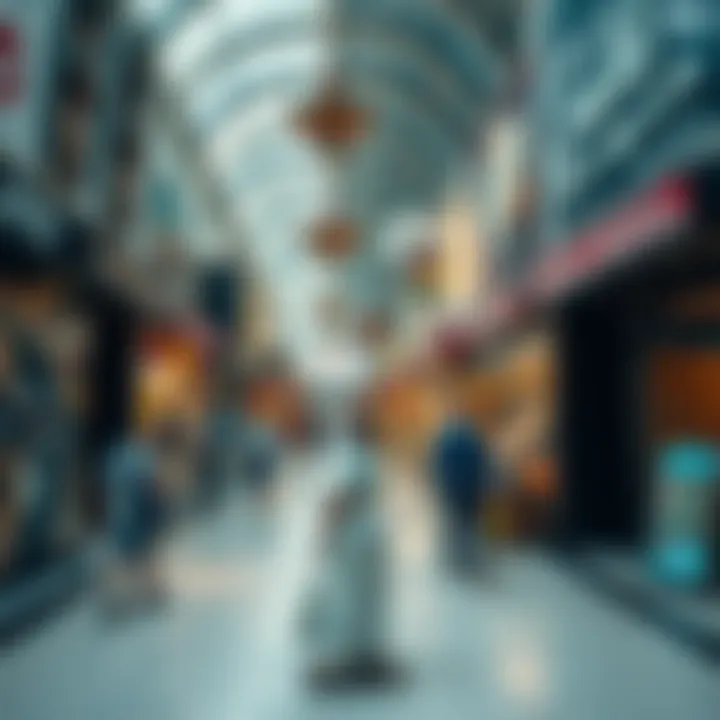 Diverse Shopping Experiences in Dubai A bustling marketplace within a Dubai mall showcasing diverse shopping experiences
