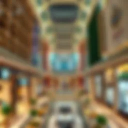 A panoramic view of a luxurious Dubai mall showcasing diverse retail outlets