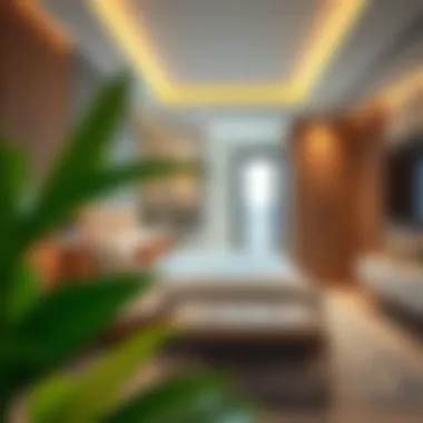 Contemporary Bedroom Design in Al Khail Gate Modern bedroom design in Al Khail Gate residences