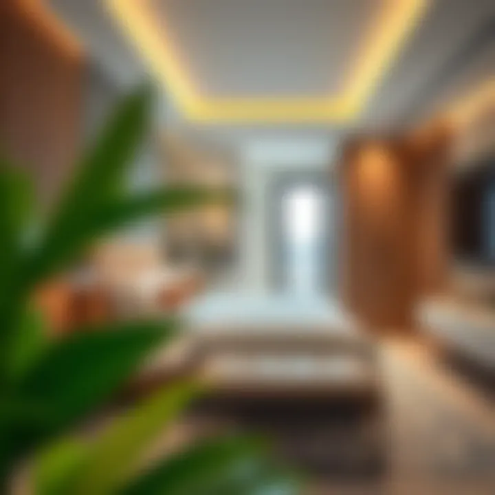 Contemporary Bedroom Design in Al Khail Gate Modern bedroom design in Al Khail Gate residences