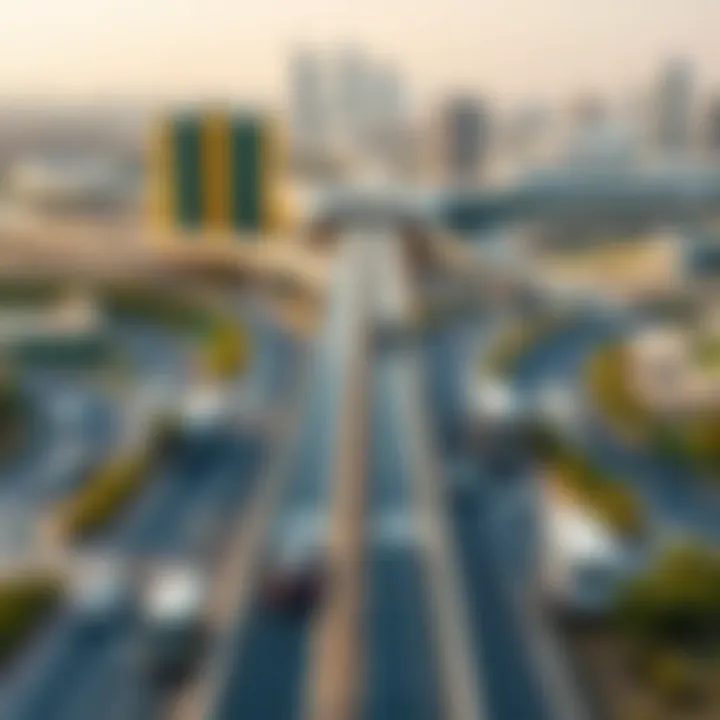 Infographic of transportation links connecting Royal Hub Tecom