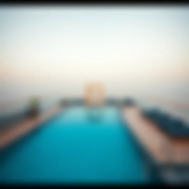 Stunning rooftop pool at Seven Palm Hotel & Apartments with panoramic city views