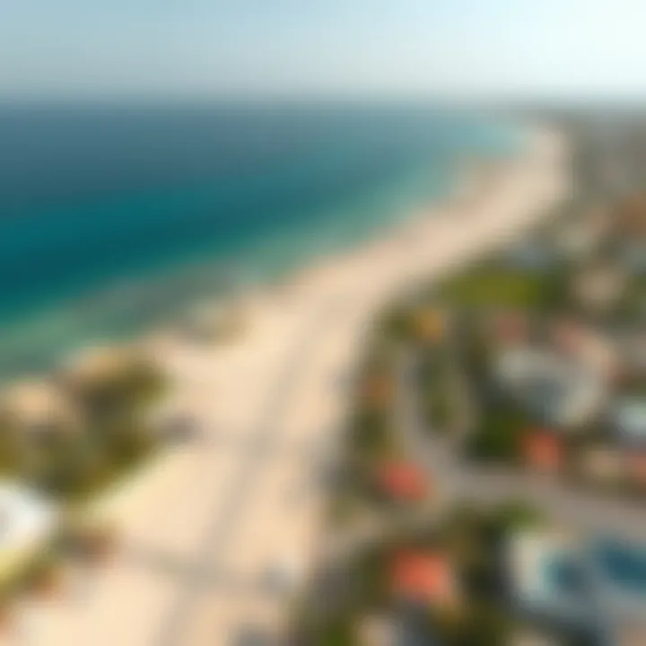 Aerial View of شاطئ الحديريات Aerial view showcasing the expansive beach area of شاطئ الحديريات