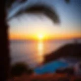 Breathtaking view of the coastline at شاطئ الحديريات during sunset