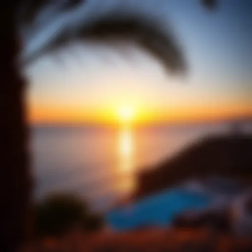 Breathtaking view of the coastline at شاطئ الحديريات during sunset