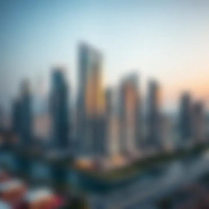View of JLT skyline highlighting apartment buildings