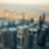 Aerial view of Dubai showcasing the skyline and prominent real estate developments