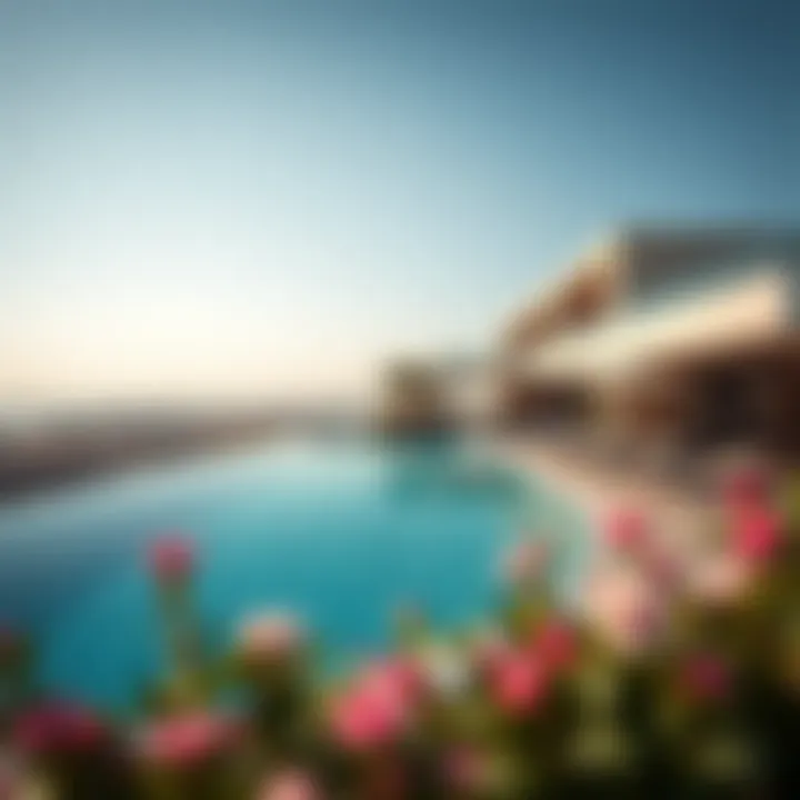 Architectural design of an infinity pool blended with nature