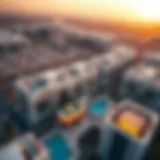 Aerial view showcasing the architectural design of Aya Universe