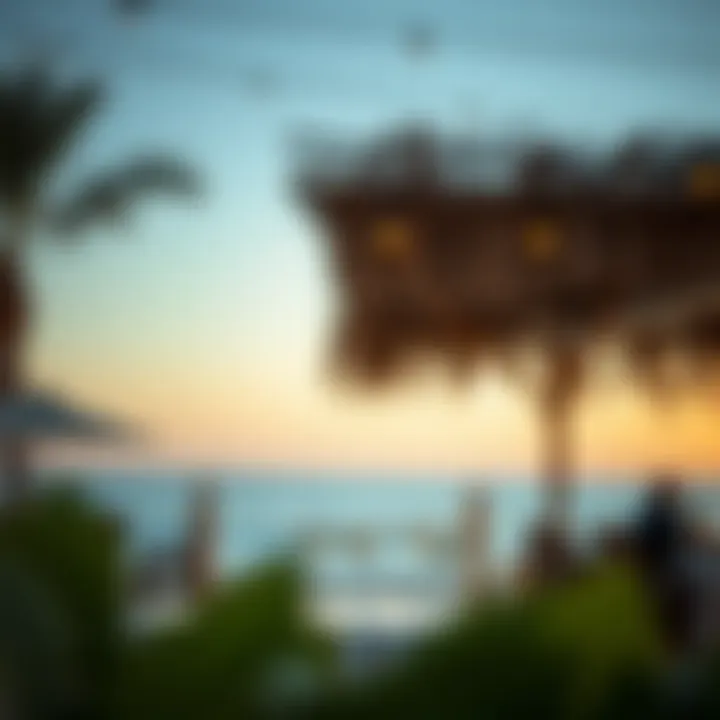 Dining experience at a beachfront restaurant