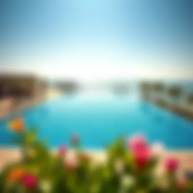 Luxury resort pool overlooking the sea