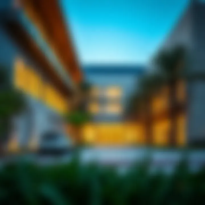 Modern School Architecture in Dubai Exterior view of a top-tier school in Dubai showcasing modern architecture