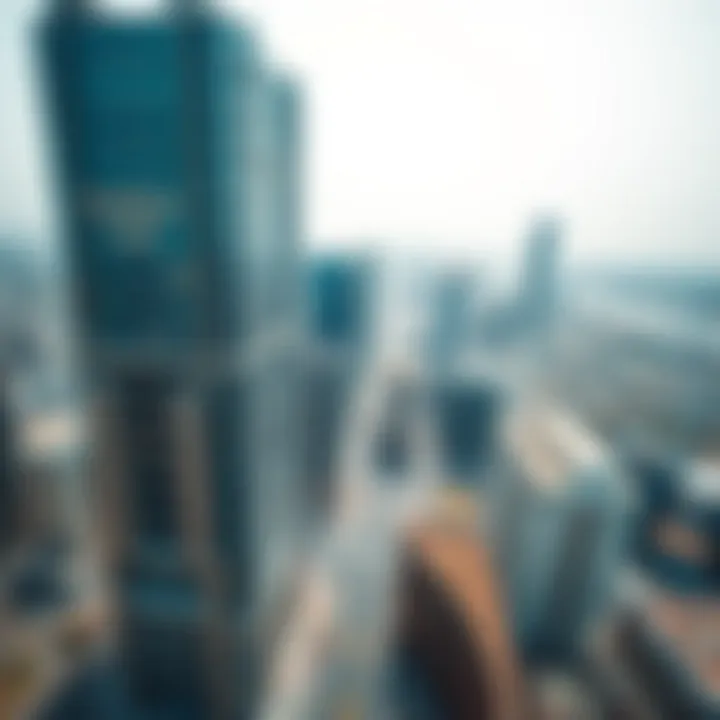 Aerial view showcasing the Blue Diamond Building's location in Mankhool
