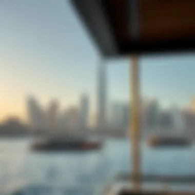 Stunning Views of the Dubai Skyline View of the Dubai skyline from the Abra Station