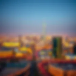 Panoramic view of Dubai Mall and surrounding skyline