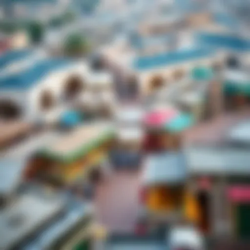 Aerial View of Suq Al Ras Aerial view of the bustling سوق الراس دبي showcasing vibrant marketplaces