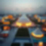 A panoramic view of the Expo site showcasing innovative pavilions