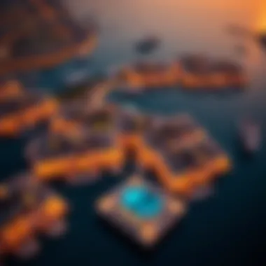 Aerial Perspective of the Floating Seahorse Aerial view of the Floating Seahorse community in Dubai