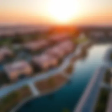 Aerial View of Dubai's Golf Estates Aerial view of a luxurious golf estate community in Dubai