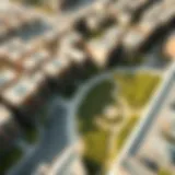 Aerial view of the Green Community in Dubai showcasing lush greenery and sustainable architecture
