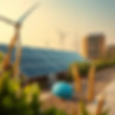 Showcasing renewable energy installations within the Green Community, emphasizing innovation