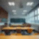 Modern classroom interior with advanced learning tools