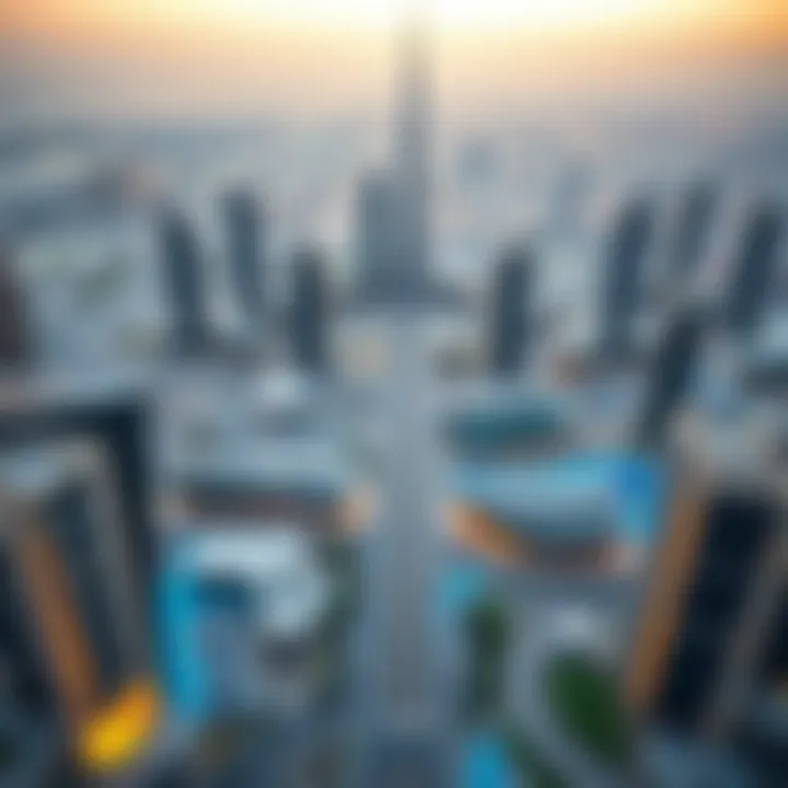 Aerial view of Dubai's skyline showcasing modern architecture