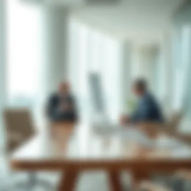 Professional discussion about regulatory frameworks in a modern office setting