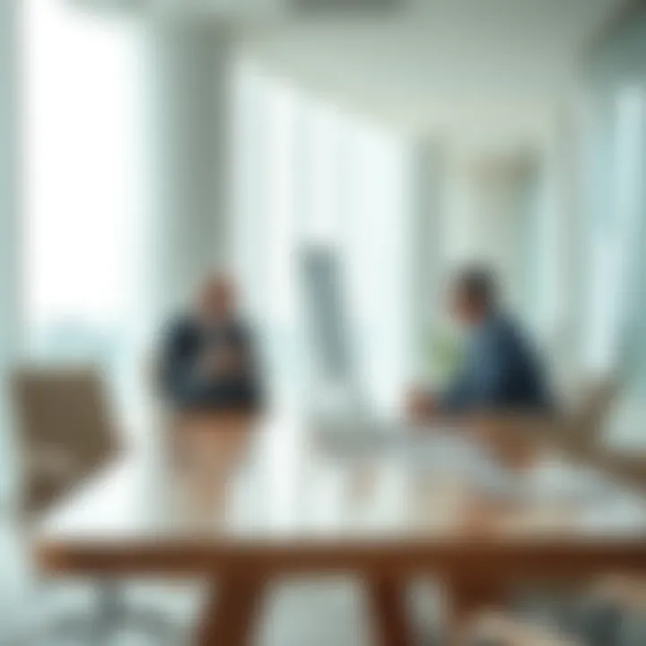 Professional discussion about regulatory frameworks in a modern office setting