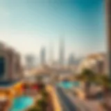 Luxurious view of a Dubai skyline with second homes