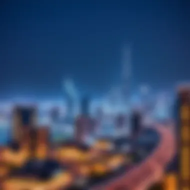 Dubai Luxury Skyline Stunning skyline view of Dubai's luxury district showcasing modern architecture