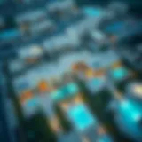 Stunning aerial view of luxury villas in Dubai