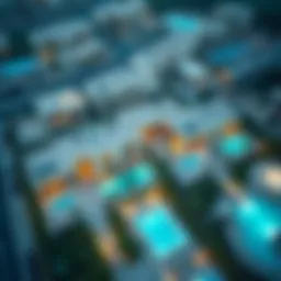 Stunning aerial view of luxury villas in Dubai