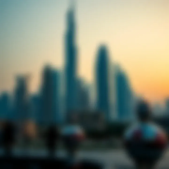 Modern skyline featuring iconic Dubai towers
