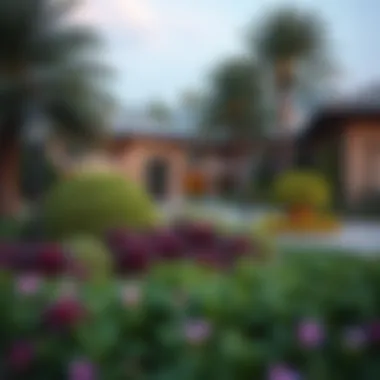 Exquisite landscaping around luxury estates