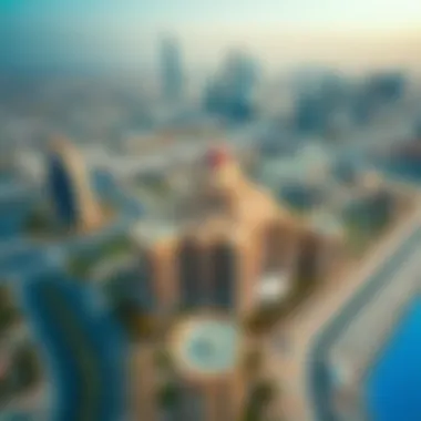 Prime Location of The Manor in Dubai Aerial view of The Manor's prime location within Dubai's skyline