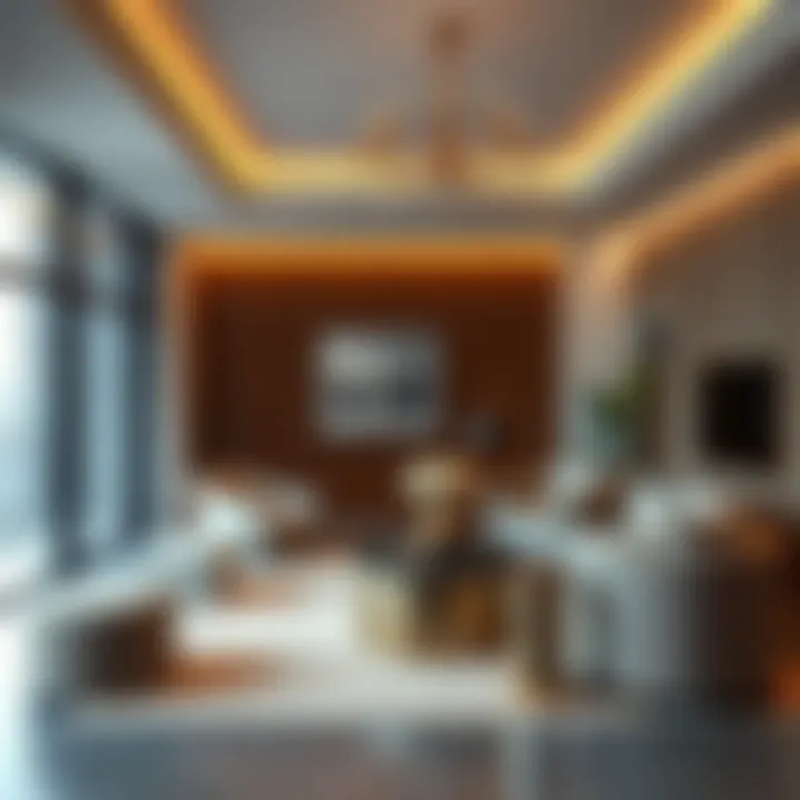 Luxurious interior design of a living space within The Manor