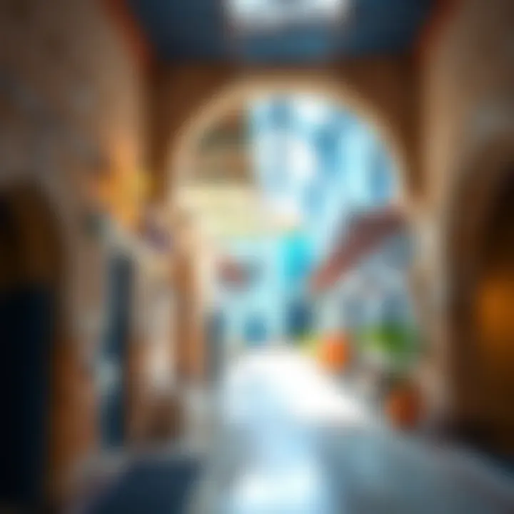 Architectural details highlighting the Blue Souk's unique structure