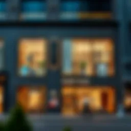 Luxurious storefronts in DIFC showcasing brand identities