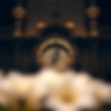 A close-up of the clock feature at دوار الساعة, highlighting its intricate design