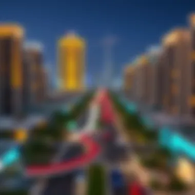 An illustration of the urban planning layout around دوار الساعة