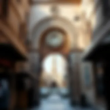 An ornate entrance to a traditional souq showcasing intricate architecture