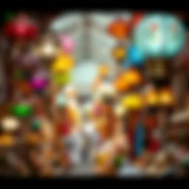 Artistry and Craftsmanship of Dubai's Markets Colorful lanterns and crafts in a bazaar