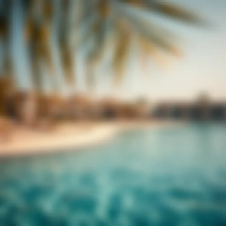Luxurious resort overlooking crystal-clear waters and sandy beaches.