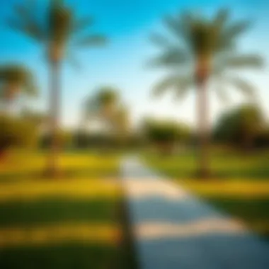 Scenic Walking Paths in Umm Al Emarat Park Walking paths surrounded by trees in the park