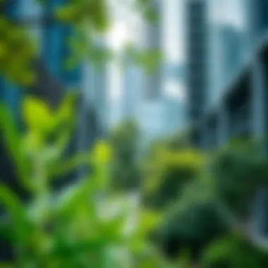 Green Spaces in Urban Environments Lush green spaces integrated within a bustling city